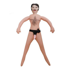 Man Doll Siyah Dolgu Saçlı 19 CM Realistik Penise Sahip Oral Seks Uyumlu Şişme Erkek Manken