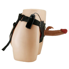 19 CM Belden Bağlamalı İçi Boş Titreşimli Testissiz Uyarıcılı Rabbit Melez Protez Dildo Vibratör Penis