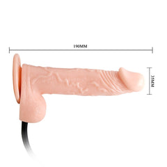 19 CM Pompalı Büyüyen Realistik Penis Vakumlu Anal & Vajinal Kullanım Uyumlu Dildo