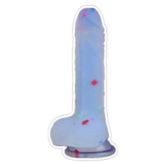 19 CM Renkli Benekli Ultra Yumuşak Dokulu Şeffaf Realistik Yapay Penis Dildo