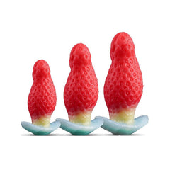 Çilek Tasarımlı Silikon Anal Plug – Orta Boy Renkli & Konforlu Deneyim