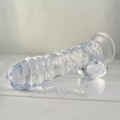 22 CM Realistik Jel Dokulu Ultra Yumuşak Şeffaf Yapay Penis Dildo