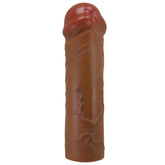 Extended Series Premium Dokulu 2,5 CM Dolgulu Melez Rengi Silikon Penis Kılıfı Nile