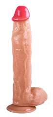 30 CM Realistik Dokulu Damarlı Kalın Dildo Vantuzlu Büyük Boy Gerçekçi Yapay Penis Dildo