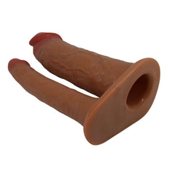 4 CM Dolgulu İçi Boş Belden Bağlamalı Çatal Realistik Dildo Penis