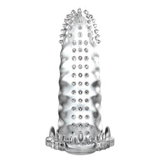 Şeffaf Tırtıklı Klitoral Uyarıcılı Penis Kılıfı 14 cm