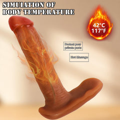 Giyilebilir 4 İn 1 Kumandalı Hareketli Ve Akıllı Isıtma Özellikli Gerçekçi Damarlı Yapay Penis Dildo Vibratör