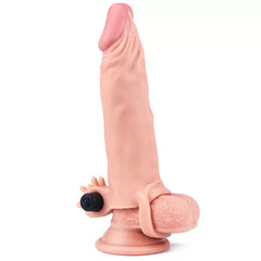5 CM Dolgulu Gerçekçi Et Dokulu Klitoris Uyarıcı Titreşimli Penis Kılıfı - Pleasure X-Tender