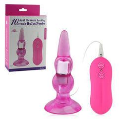 Jel Dokulu Boğumlu Titreşimli Silikon Alışıtırıcı Anal Butt Plug Pembe