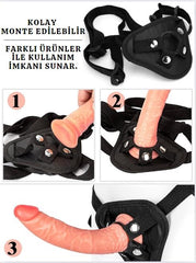 Fantazi Protez Penis Metal 3 Halkalı Kırmızı Deri Kemer