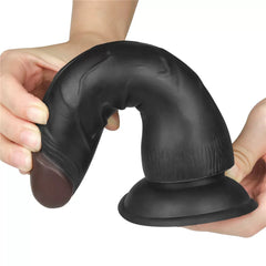 Belden Bağlamalı Ultra Yumuşak Gerçekçi Et Dokulu Testissiz Realistik Zenci Dildo Penis