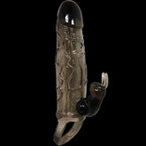 BRAVE MAN Uzatmalı Klitoris ve G-Spot Uyarıcı Titreşimli 2 in 1 Silikon Penis Kılıfı