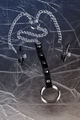 Metal Meme Kelepçesi & Penis Halkası Set – Gümüş, 60 cm
