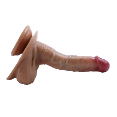 Cock Series 17 CM Ultra Yumuşak Dokulu Çift Katmanlı Damarlı Realistik Dildo Yapay Penis