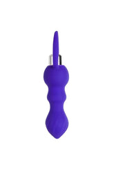Düzgün Vücutlu Boğumlu Titreşimli Silikon Anal Plug Tıkaç 14 Cm Mor
