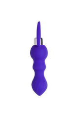 Düzgün Vücutlu Boğumlu Titreşimli Silikon Anal Plug Tıkaç 14 Cm Mor