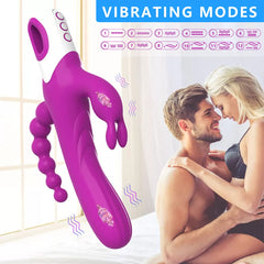 EDEN Şarjlı Anal Boncuklu 3 in 1 G Spot Üçlü Vibratör