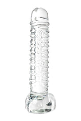 Sexus Glass Cam Dildo – Transparan, 21 cm, Sıcaklık Oyununa Uygun