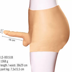 Giyilebilir Şort Model Full Realistik 18 CM Süper Panty Strapon Dildo Penis