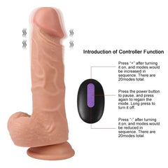 Kablosuz Kumandalı Gerçekçi Vantuzlu Ultra Yumuşak Dokulu Realistik Vibratör 21 CM