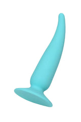 Kaprisli Sivri İnce Uçlu Vantuzlu Silikon Anal Plug Tıkaç Su Yeşili