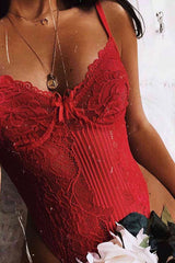 Kırmızı Fantazi Sexy Body Babydoll İç giyim