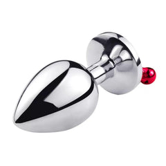 Kırmızı Taşlı Zilli Metal Anal Plug Tıkaç