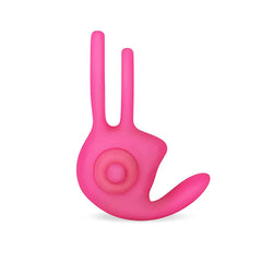 Klitoris Uyarıcı Titreşimli Silikon Penis Halkası Pembe - Power Clit Duo Silicone Cockring