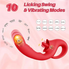 Klitoris ve G Spot Uyarıcı Hareketli Orgazm Dil Vibratör