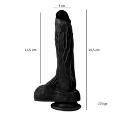 Kutsal Ejderja 21 CM Gerçekçi Dokulu Damarlı Vantuzlu Siyahi Dildo Realistik Penis
