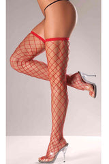 Fantazi Geniş Fİleli Jartiyer Çorabı Kırmızı