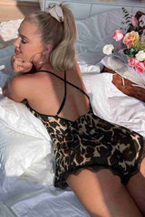 Aşk Fantazi Leopar Tulum Gecelik Pijama