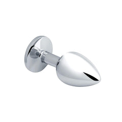 Metal Elmas Taşlı Anal Plug Kırmızı Küçük Boy