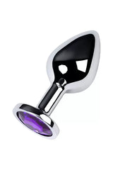 Mor Metal Taşlı Özel Mücevheratlı Küçük Boy Metal Anal Plug Tıkaç