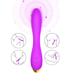 Mor Şarjlı Esnek G Spot Uyarıcı Çok Açılı Vibratör