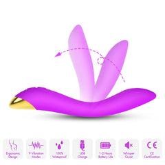 Mor Şarjlı Esnek G Spot Uyarıcı Çok Açılı Vibratör
