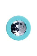 Muhteşem Mücevheratlı Silikon Anal Plug Su Yeşili 8 Cm