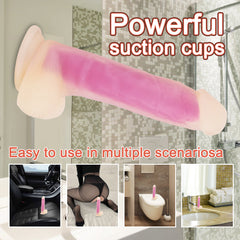 NEON ELITE Glow in the Dark - Karanlıkta Parlayan Dildo Ultra Realistik Yapay Penis Vibrator Pembe