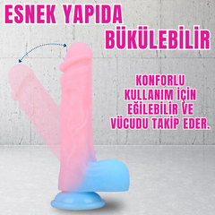 NEON ELITE Glow in the Dark - Karanlıkta Parlayan Dildo Ultra Yumuşak Realistik Yapay Penis 22 CM