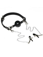 Ağız Topu ve Göğüs Klipsi | BDSM Başlangıç Seti | Ayarlanabilir Kemer