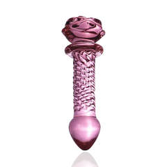 Pembe Kristal Cam Anal Plug Yapay Penis 16 CM