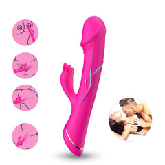Pembe Şarjlı Çift Motorlu G Nokta ve Klitoris Uyarıcı Rabbit Yapay Penis Vibratör