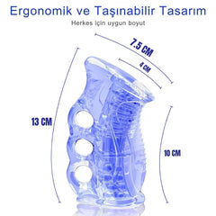 Penis Eğitim Mastürbatörü İki Tarafı Açık Uçlu Tırtıklı Stroker
