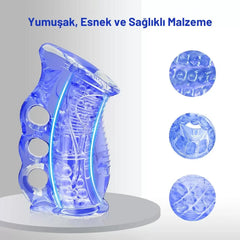 Penis Eğitim Mastürbatörü İki Tarafı Açık Uçlu Tırtıklı Stroker