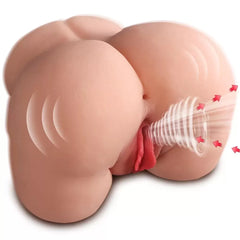 Realistik Anal Vajinal Sesli İleri Geri Hareketli Emişli ve Titreşimli Kalça Mastürbatör