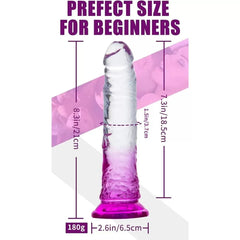 Realistik Jel Dokulu Testissiz Ultra Yumuşak Şeffaf Kırmızı Yapay Penis Dildo