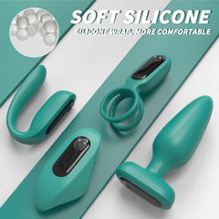 The Love Kit Yeşil Vibratör Set (4-ü-1 Arada) – Çok Fonksiyonlu Keyif Deneyimi | Şarjlı | Su Geçirmez