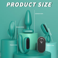 The Love Kit Yeşil Vibratör Set (4-ü-1 Arada) – Çok Fonksiyonlu Keyif Deneyimi | Şarjlı | Su Geçirmez