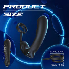 Şarjlı Perine ve Prostat Uyarıcı Vibratör Testis Halkalı Penis Yüzüğü