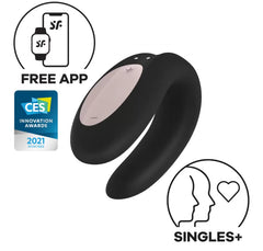 Satisfyer Double Joy Connect App Black Telefon Uyumlu Klitoris ve G-Spot Uyarıcı Çiftlere Özel Vibratör